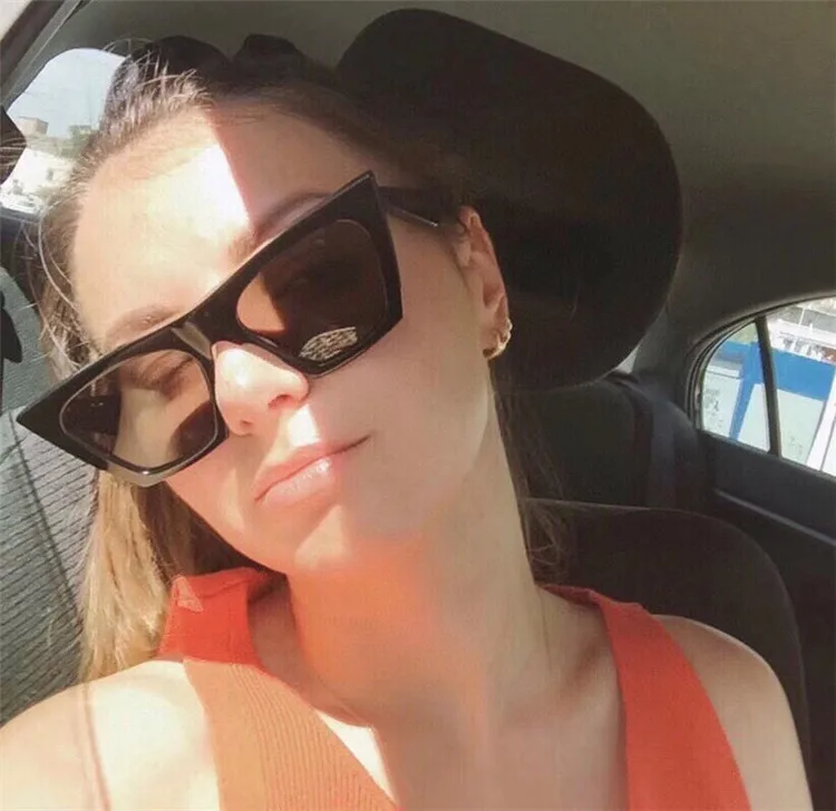 

Trendy colorful big square plastic original outdoor sunglasses women personalized cat eye sunglasses