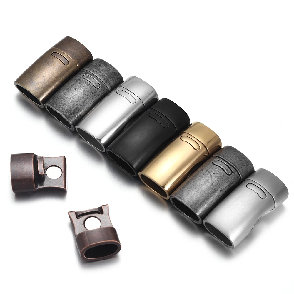 

Stainless Steel Magnetic Flat Square Leather Lobster Clasps Clasp For Bracelet Making, Steel, gold, rose gold and black