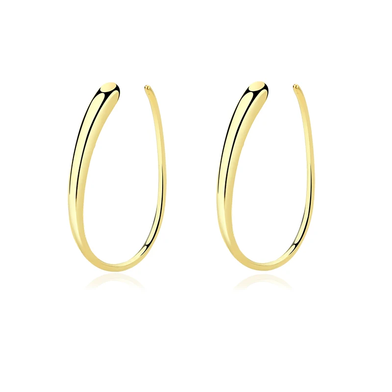 

Wholesale Jewelry Sterling silver 925 18K Gold Plated Earring New Fashion Big Hoop Earring for Women