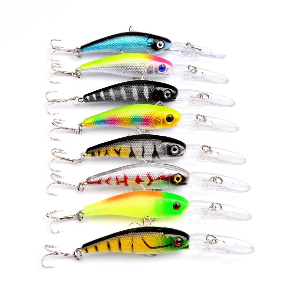 

Plastic Bait Assorted Colors Hard Minnow Bass Fishing Lure Topwater Floating Artificial Fishing Wobblers Crankbait, 7 colors