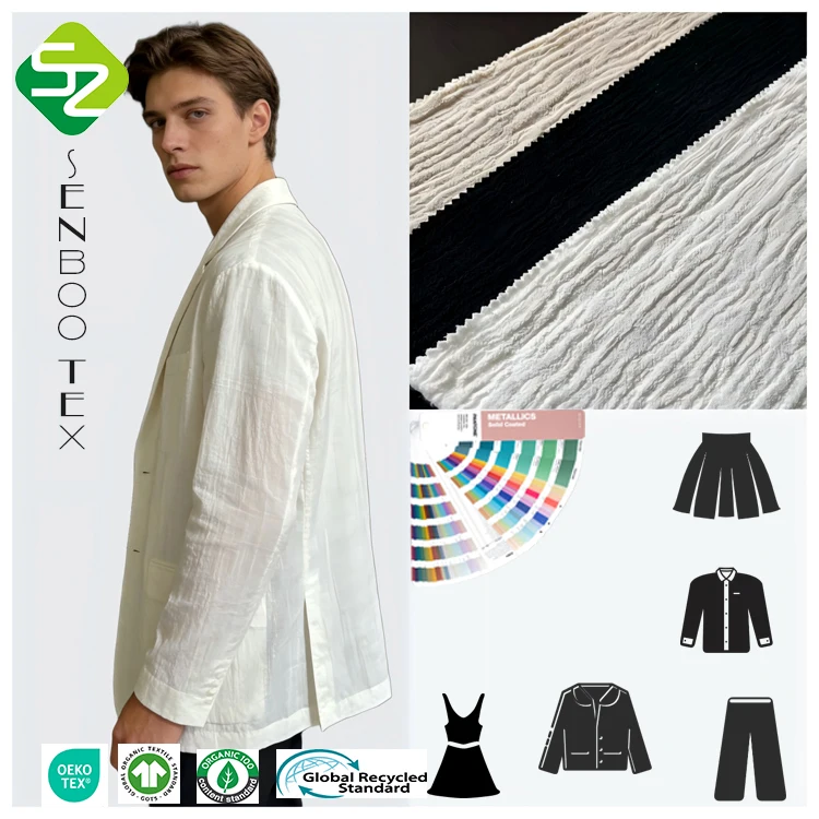 Wholesale Organic Cotton Jacquard Fabric Breathable Stone Washed Woven for Sportswear and Girls and Boys Clothing