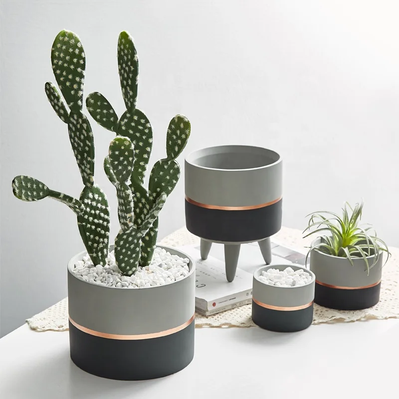 

handmade creative succulent cylinder flower pot simple style plant pot garden balcony decoration lucky home decortion vase, As picture