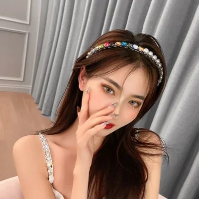 

Aimgal Jewelry- New fashion personality design headband color gemstone headband