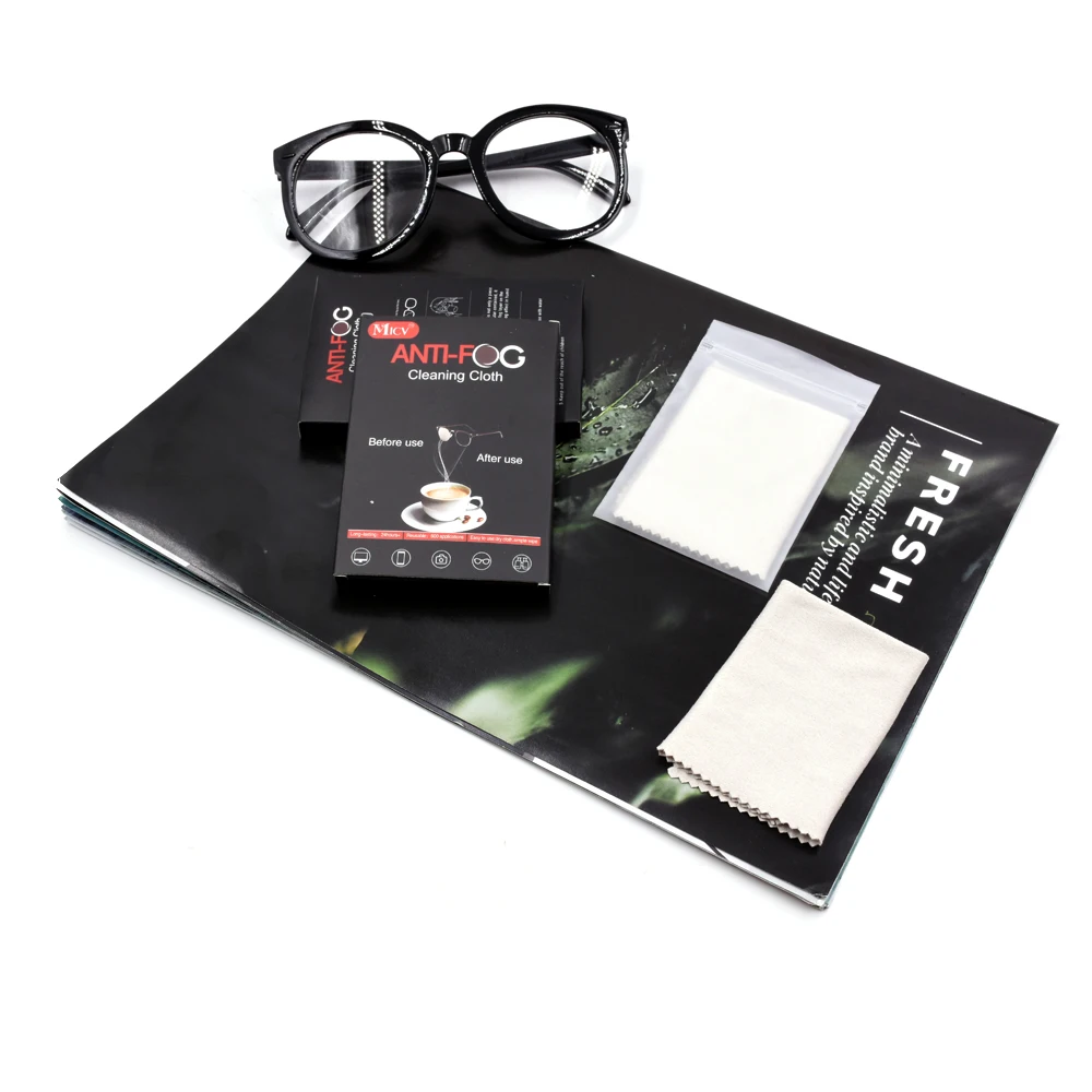 

Soft and light microfiber anti-fog cleaning wipe cloth for optical lens glasses sunglasses