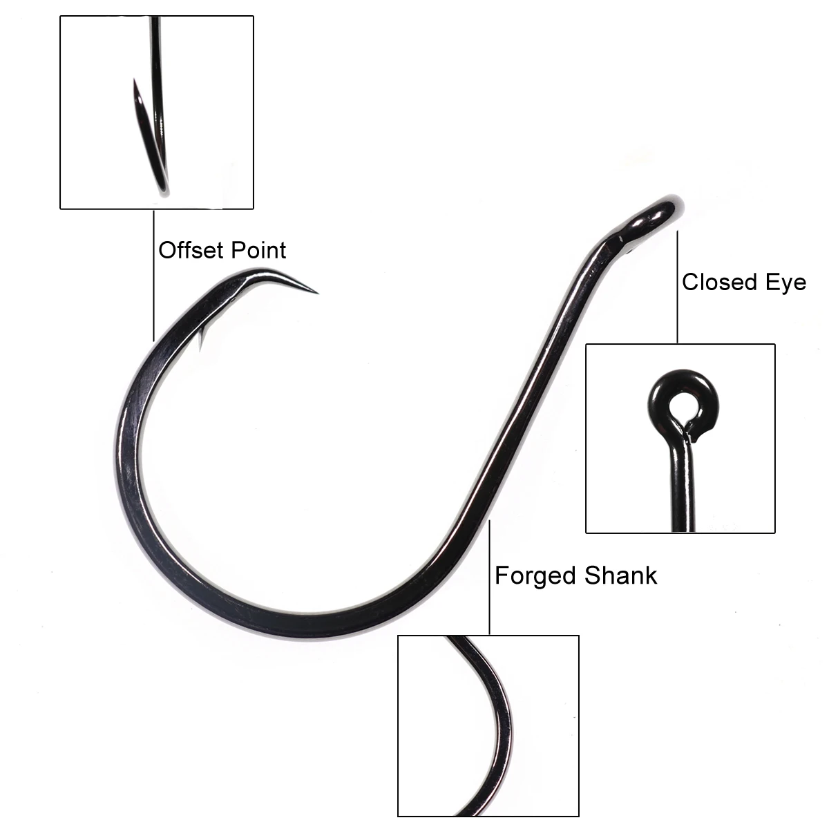 Fishing Saltwater Black Diamond Barbed Circle Hook Anticorrosion High ...