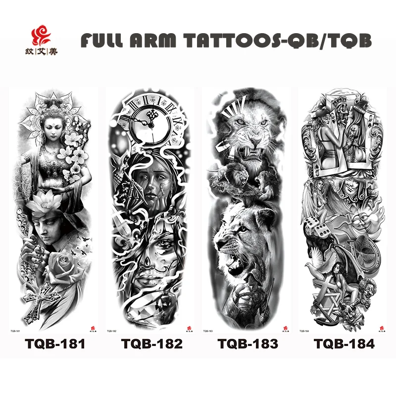 

BX Origin Large Long TQB181to200 Seductive King And Queen Soldier Destructive Yaksha Heaven Wing Knight Temporary Arm Tattoo