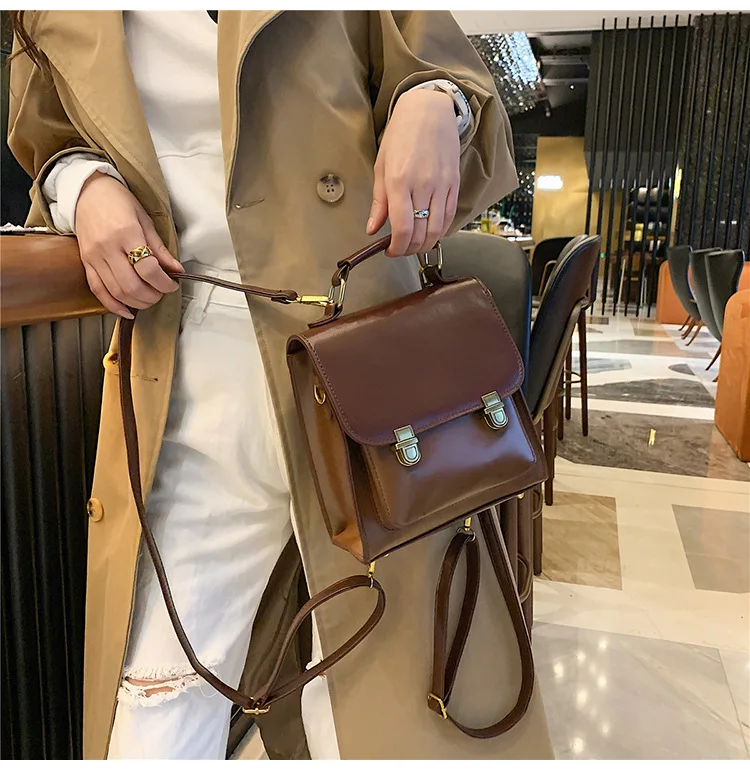 2020 Vintage Elegant Simple Ladies Leather Backpack Purse Womens Leather Fashion Bag