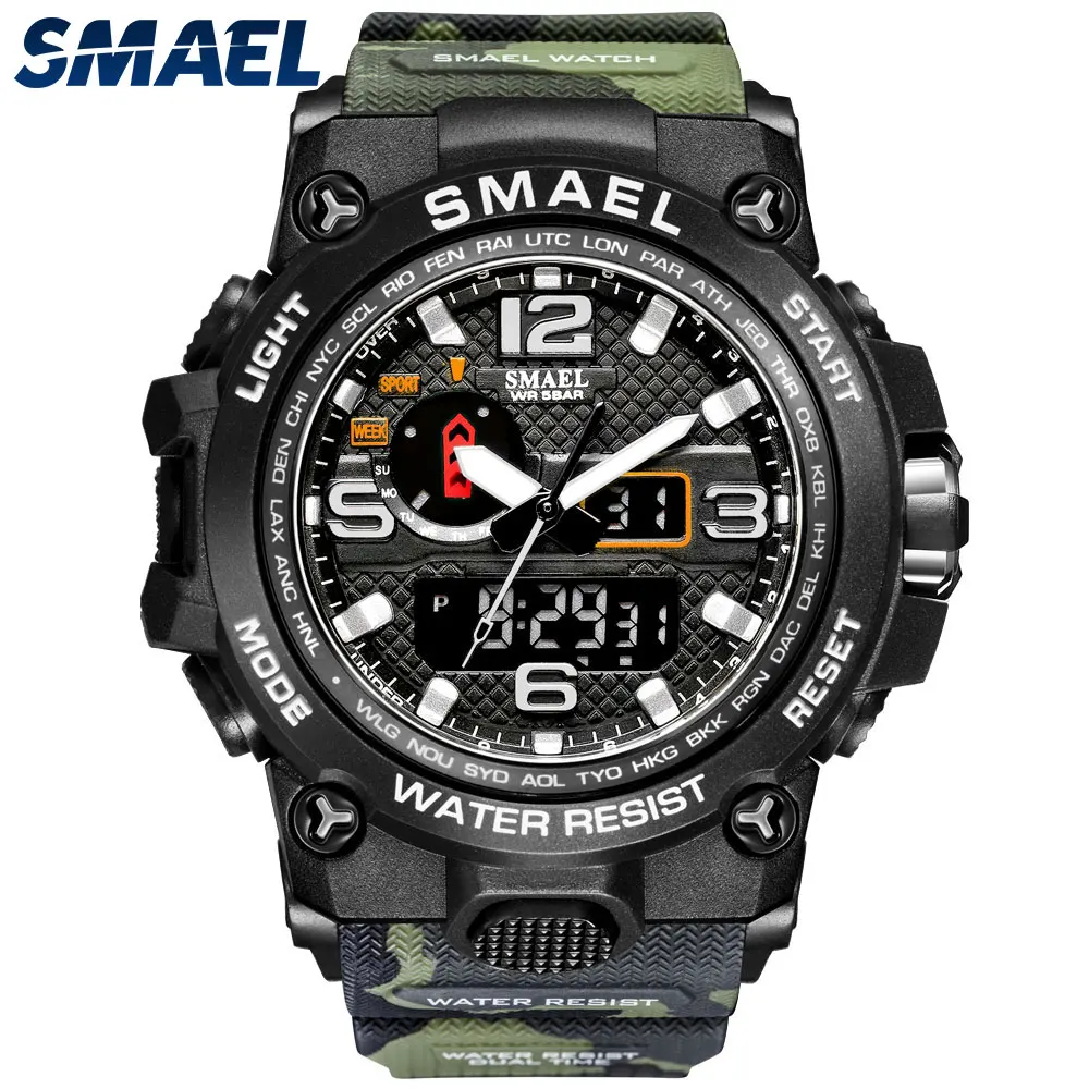 

SMAEL multifunctional 1545D camouflage couple army military watch sports led digital electronic waterproof fashion wrist watch, 5 colors