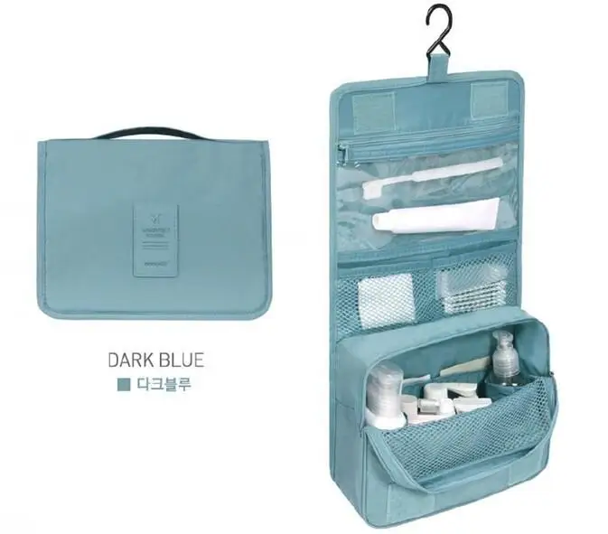 

Hot Sale Waterproof Custom Cosmetic Folding Hanging Travel Toiletries Bag