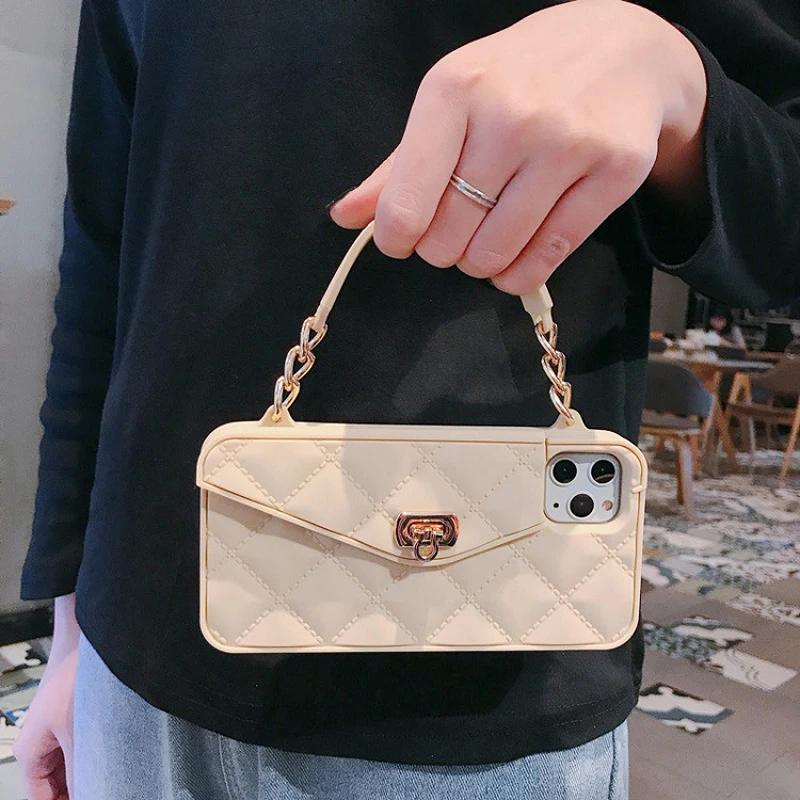 

Mobile phone bags women crossbody purse cases luxury silicone wallet phone case
