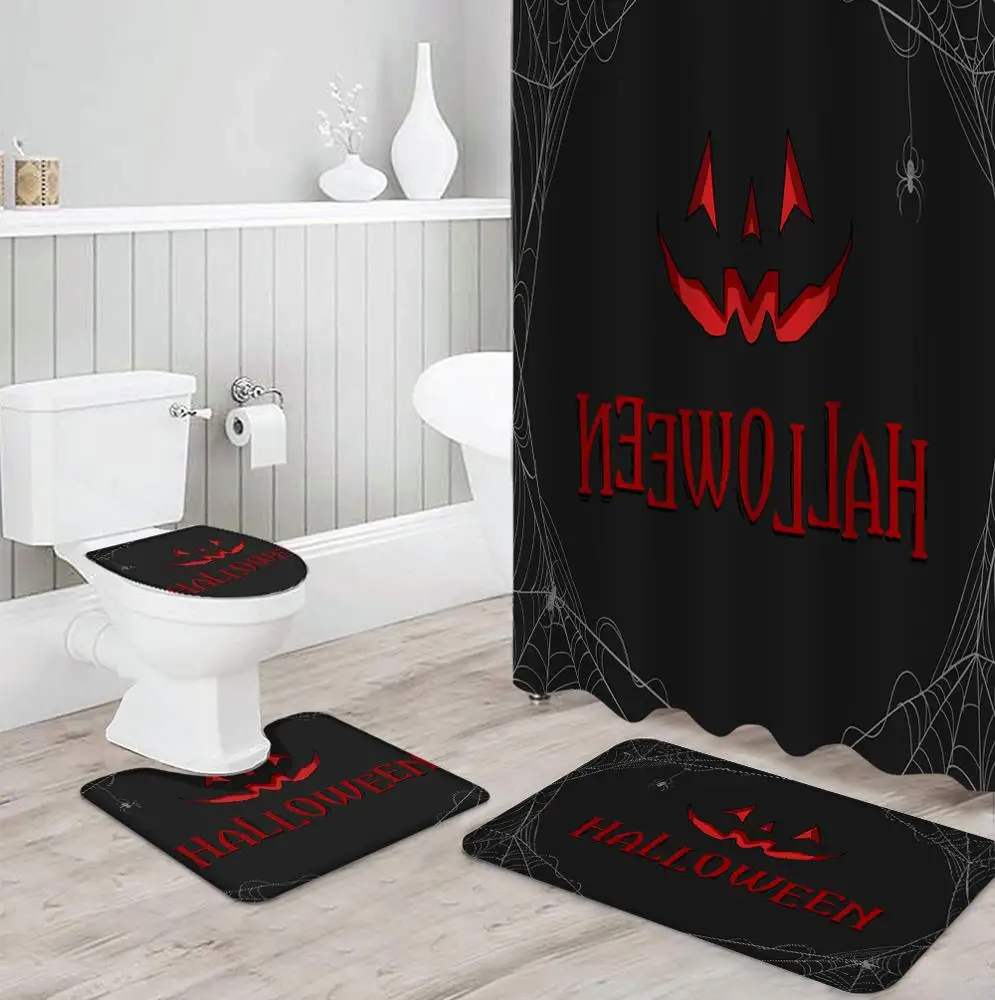 New Arrival Halloween Shower Room Sets Toilet Luxury Bathroom Accessory Bath 3pcs Rug Set Buy Bathroom Accessory Set Bath