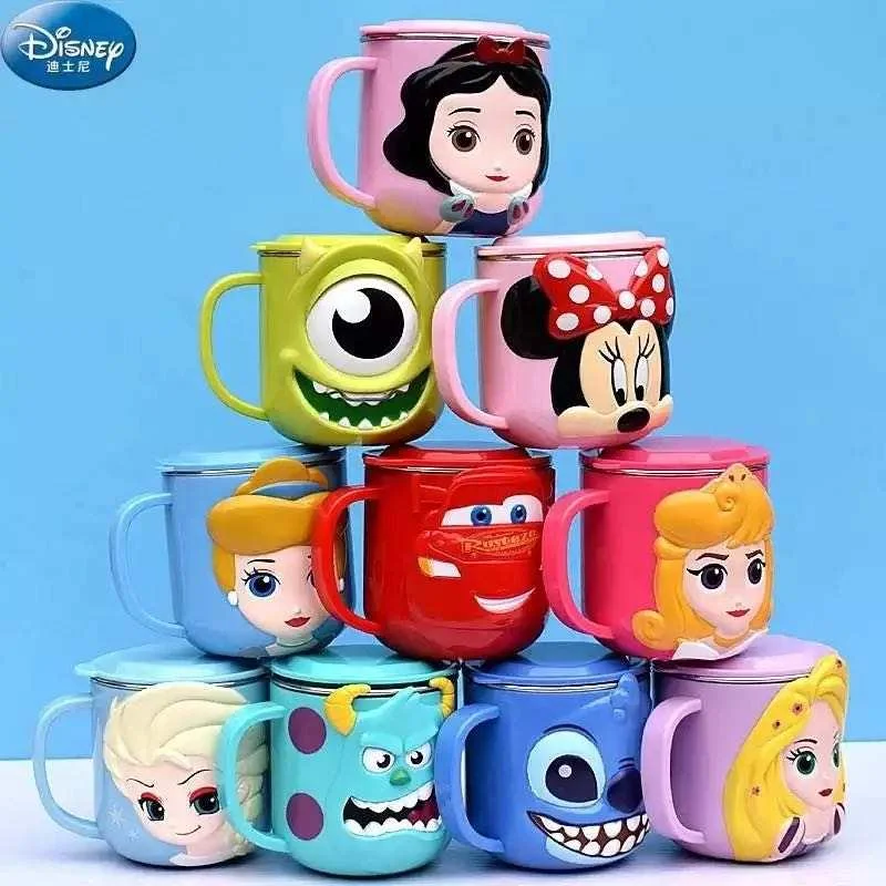 

New stitch Mickey Minnie Princess stainless steel heat preservation cartoon scale water cup