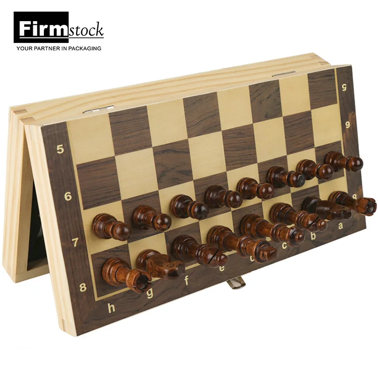 

Luxury Magnetic Wood Folding Box Set Board Games Outdoor Pieces Mini Table Plates Metal Chess Wooden