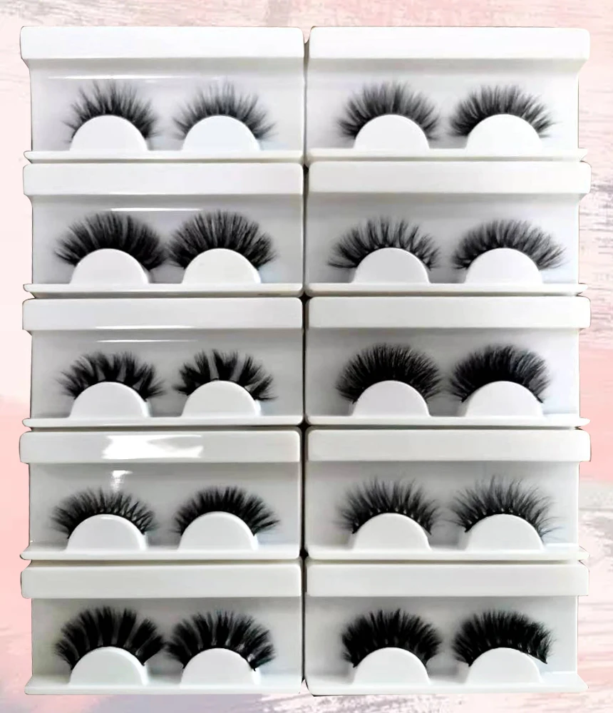 

Wholesale Cruelty Free Vegan Faux Mink Eyelashes 3d 4d 5d Faux Mink Lashes Natural Long Black Cotton Stalk 0.07MM