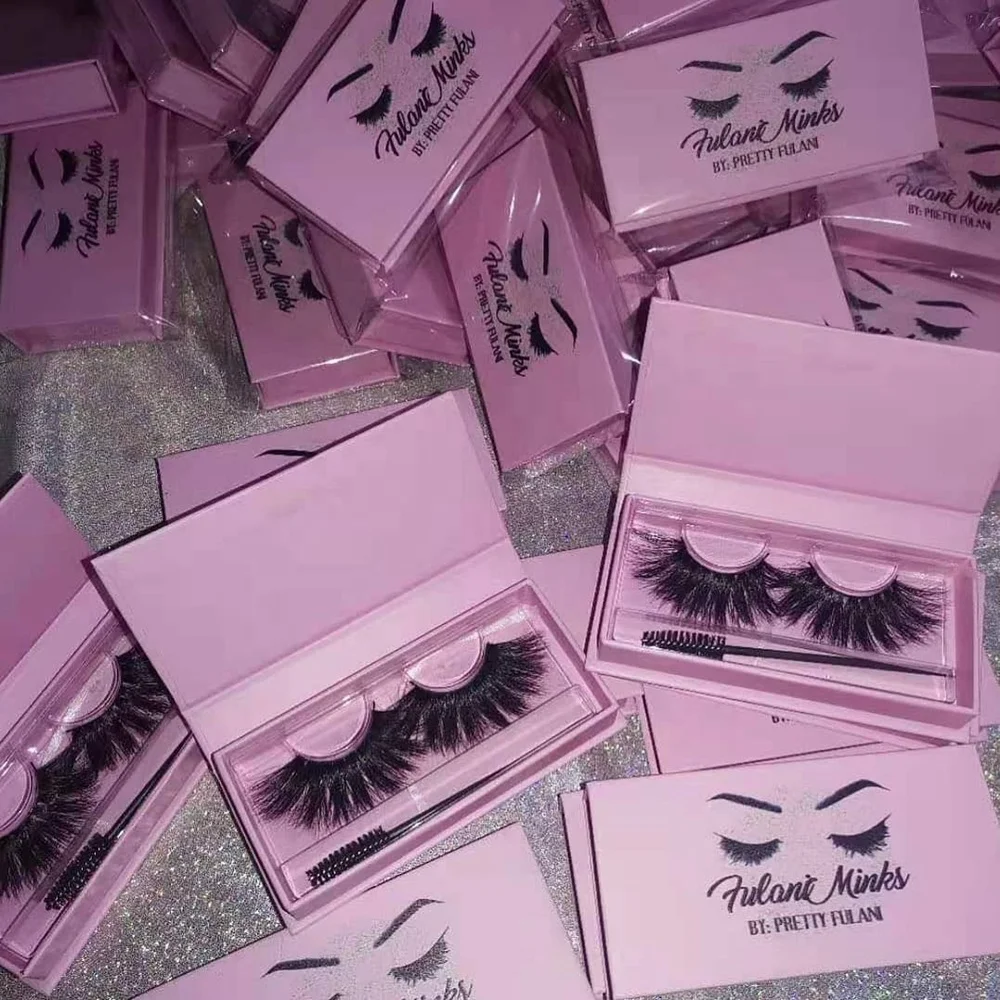 

Free Samples wholesale eyelash packaging fluffy 25 mm 3d real mink eyelashes private label lashes box vendors