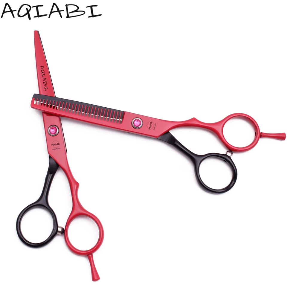 

Hairdresser Scissors 5.5'' JP Stainless Steel Cutting Scissors Hair Thinning Shears Hair Scissors Red A1013, Shiny