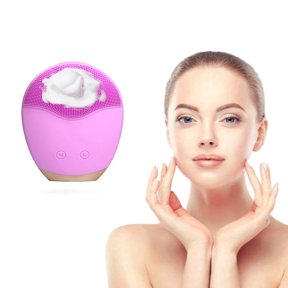 

Electric Face Makeup Cleanser Scrubber Massager Silicone Facial Cleansing Brush, Pink ,red ,pink