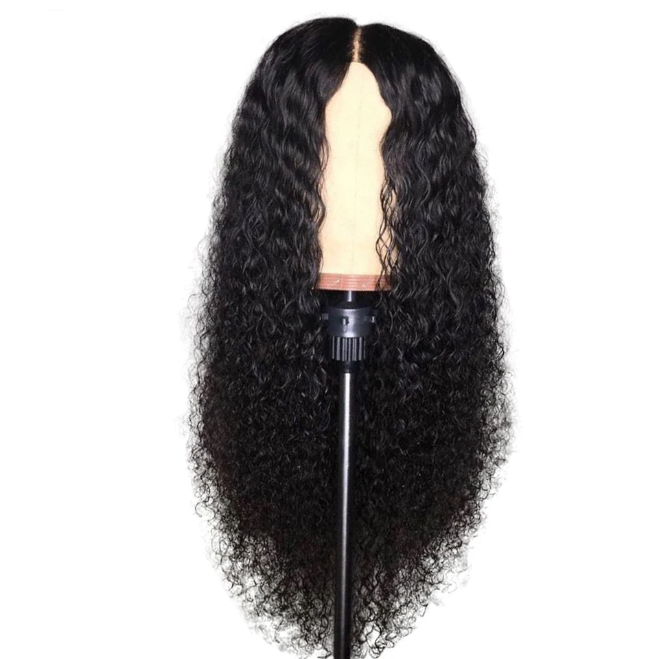

Manufacturer Wholesale Human Hair Daily Life Black Long Curly Lace Front Wig Headgear, Picture color