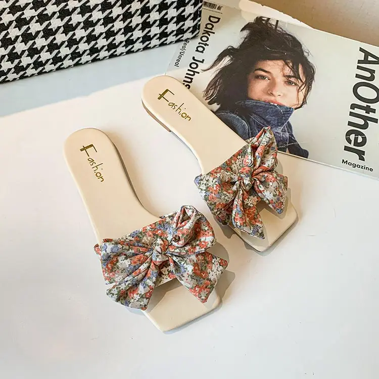 

Ribbon flower cute Beach best womens slippers for girls Slides Slippers