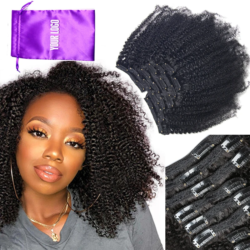 

Brazilian Virgin Remy 3A 3B 3C 4A 4B Afro Kinky Curly Clip Hair In Hair Extensions Kinky Curly 100% Human Hair 4C Kinky Clip Ins