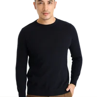 

2019 New Product 100% cashmere button mens crewneck pullover sweater