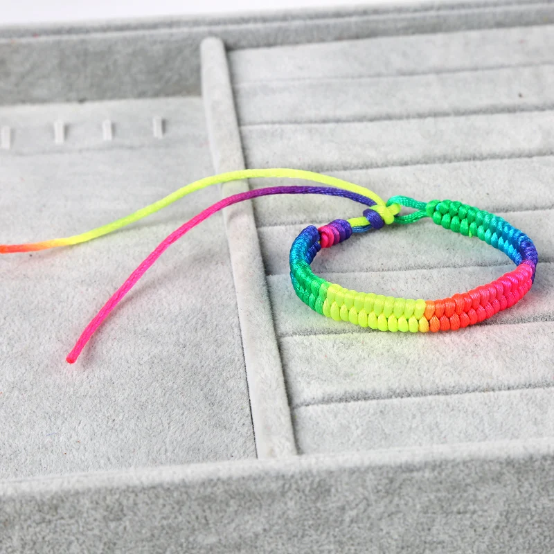 Handmade Braided Rainbow Rope Bracelet Jewelry Set Gifts Buy Handmade
