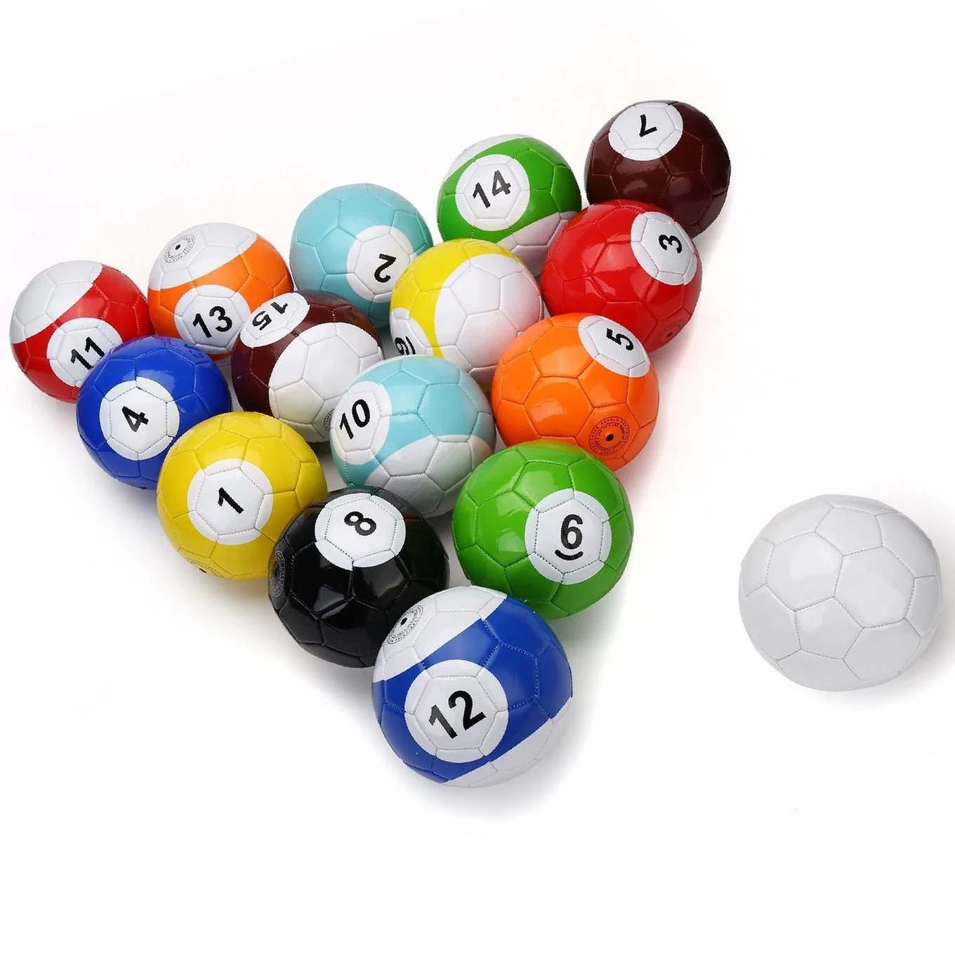 Actearlier 1 Set 16 Pcs Billiard Snook Soccer Ball Football Full Set ...