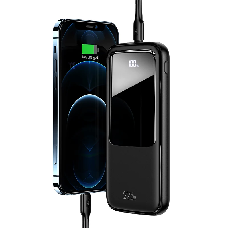 

USAMS 2023 New Arrival US-CD161 PB58 Dual QC3.0+PD Digital Display Fast Charging Power Bank 10000mAh For Apple/Android phones