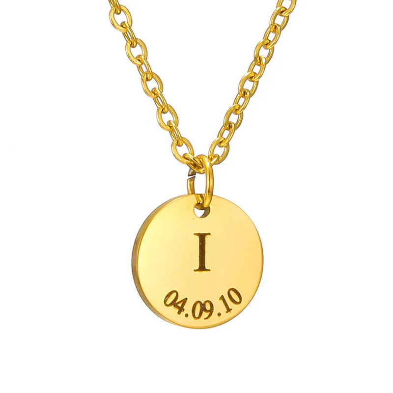 

Mothers Day Gift Delicate Initial Disc Necklace Coin Graduation Gift for Her 2021 Amazon Handmade Gift Personalized Initial, Gold