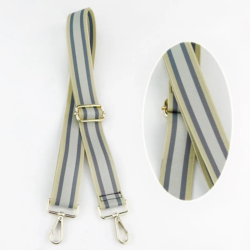 

Meetee B-S1141 Contrast Color Adjustable Striped Simple Webbing Long Crossbody Shoulder Strap, Colorful