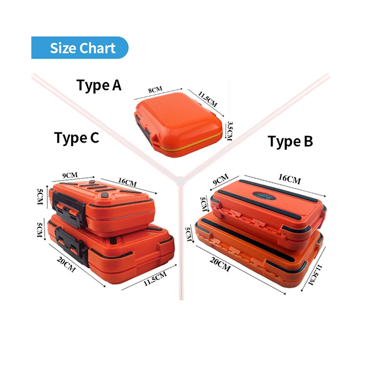 

Portable Double Sided Accessory Hard Storage Spoon Fishing Lure Box Large, Custom