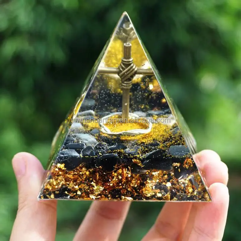

Natural Crystal Stone Orgone Pyramid Crystal Healing Energy Corss Pyramid Crystal Ball Gemstone Pyramid Home Decoration
