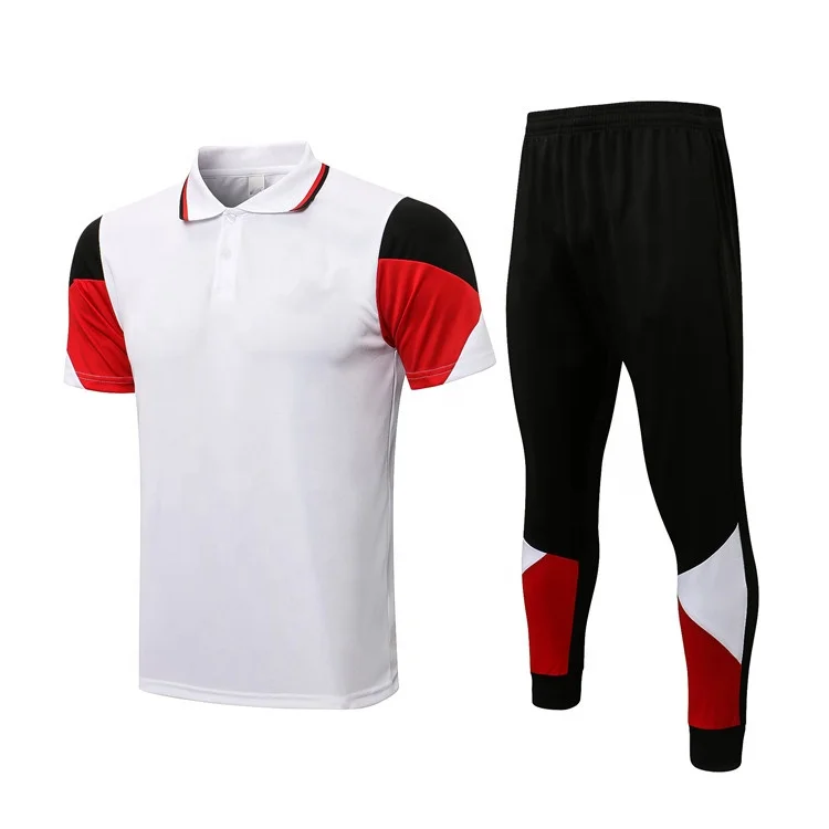 

Wholesale White Soccer Sets with Pants Custom Football Jersey Sublimation Printing, Any colors can be made