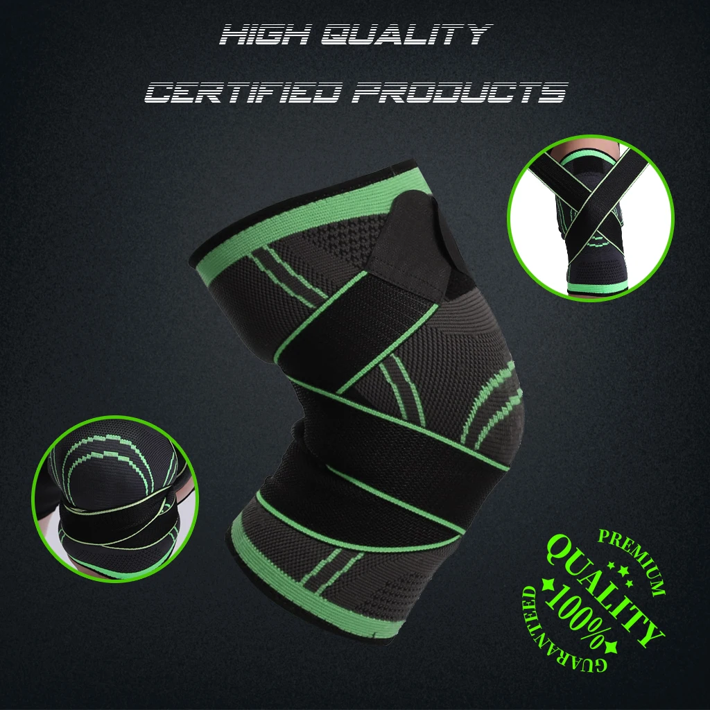 

1PC Sports Kneepad Men Pressurized Elastic Knee Pads Support Fitness Gear Basketball Volleyball Brace Protector