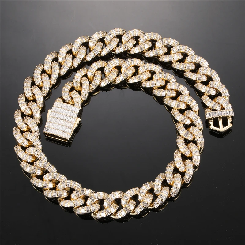 

Hot Sale Hip Hop 16MM Diamond Cuban Chain, Gold