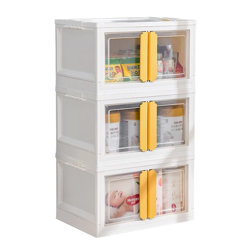 

children's clothes book Snack toy storage box transparent folding storage cabinet