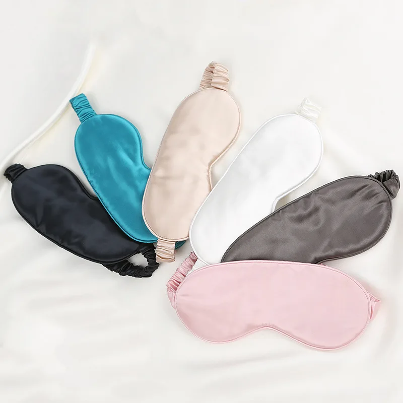 

HEFT BOOOGE High Quality 2021 22mm Custom Logo Women Sleeping Pure Silk Eye Mask, Navy blue