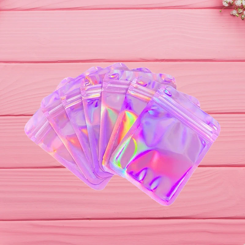 

Holographic resealable smell proof food small ziplock plastic packaging mylar hologram bags