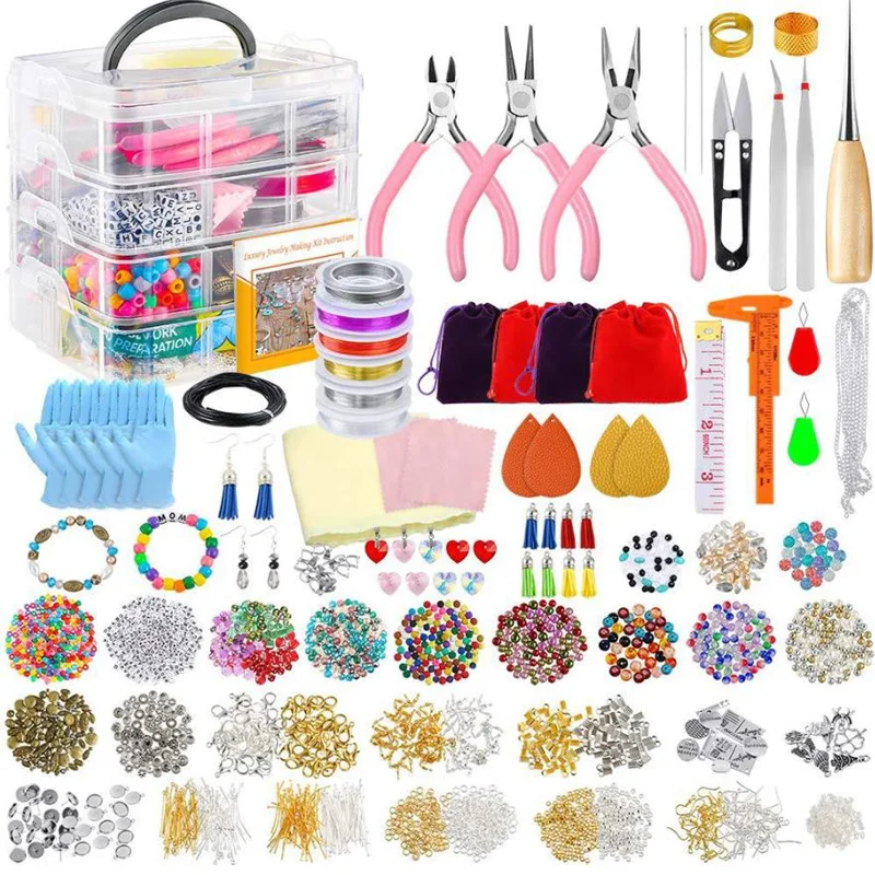 

4layers Mix Jewelry Findings & Beading Kit DIY Beads For Jewelry Making