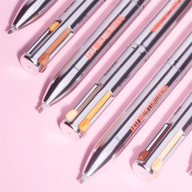 

4 colors rotating ballpoint eyebrow pencil 4 in 1 eyebrow pencil, 6 colors