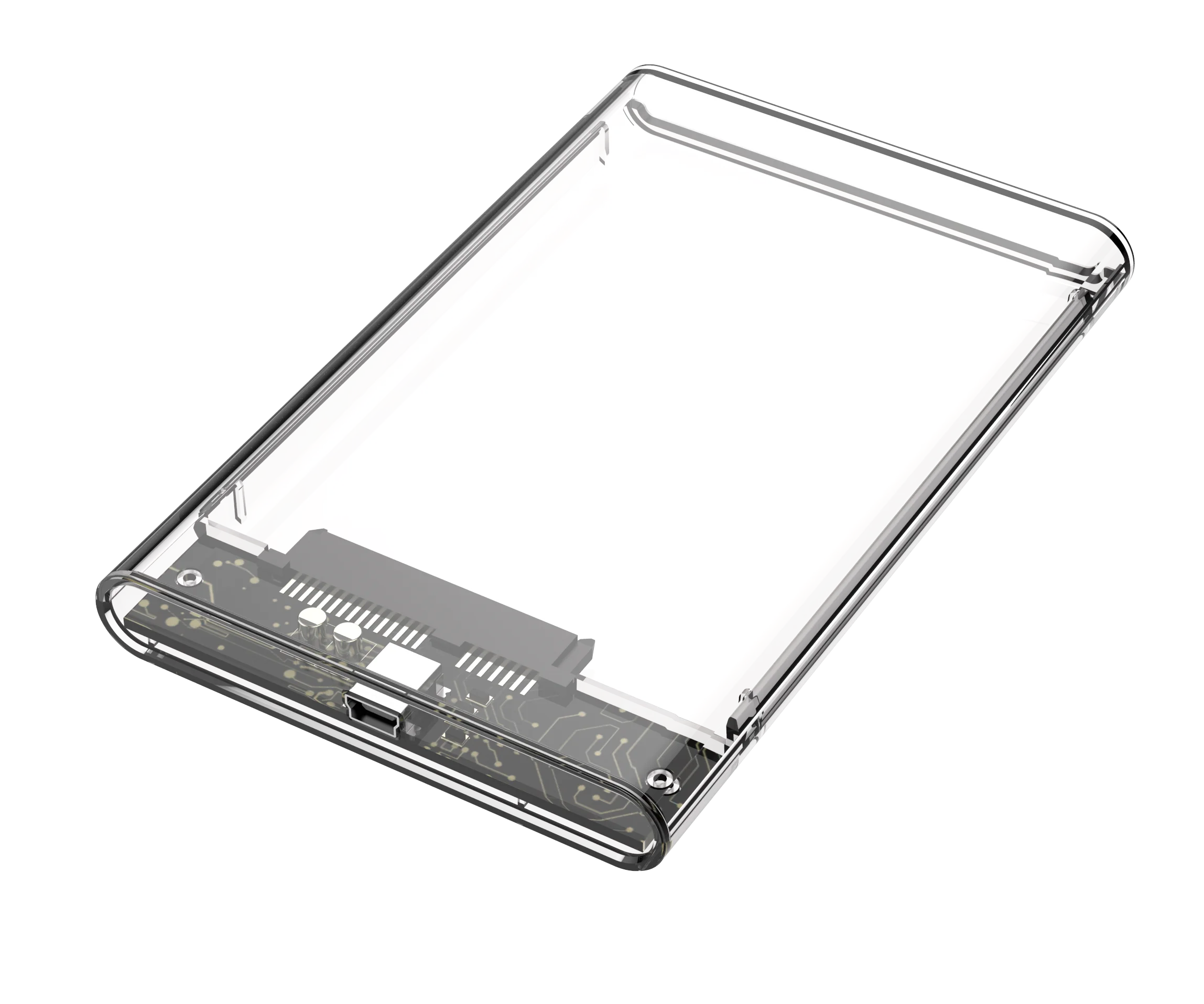 

SATA to USB 2.0 HDD Enclosure 2.5' hdd external case SSD Box Transparent hard disk casing, Grey / white