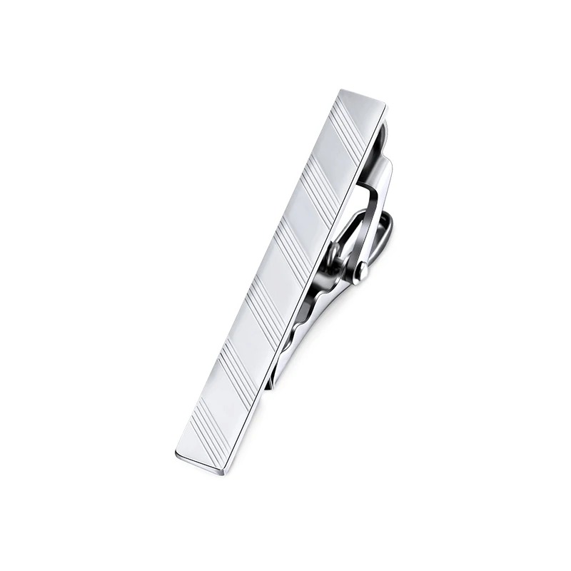 

OEM Hot Selling Alloy Business Unique Tie Clip for Men to Match Neck Tie, Silver plated