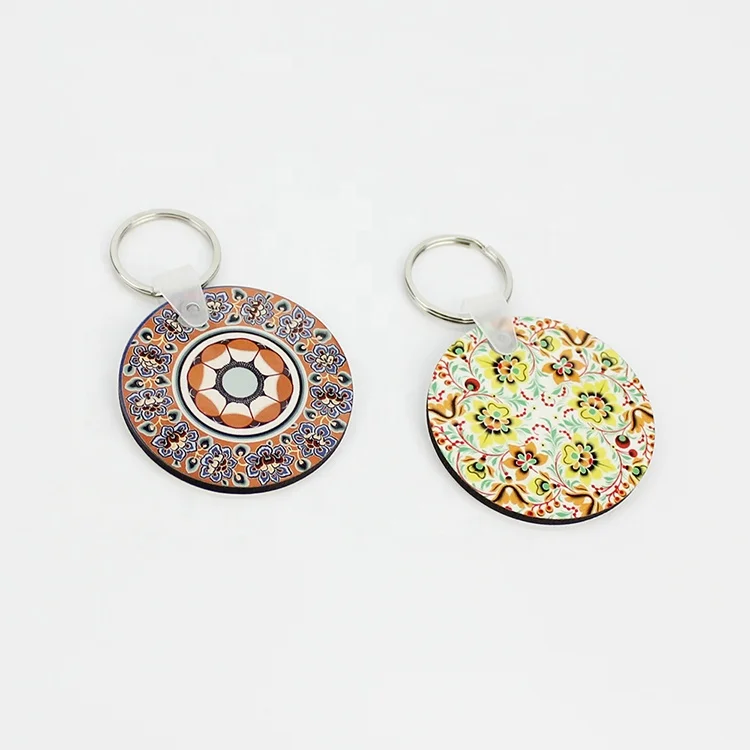 

Blank DIY Printable Round Shaped Sublimation MDF Blank Double-sided Keychains