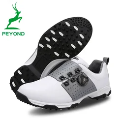 Microfiber Leather Golf Shoes Non-slip Rotation Shoelace Golf Shoes For Men