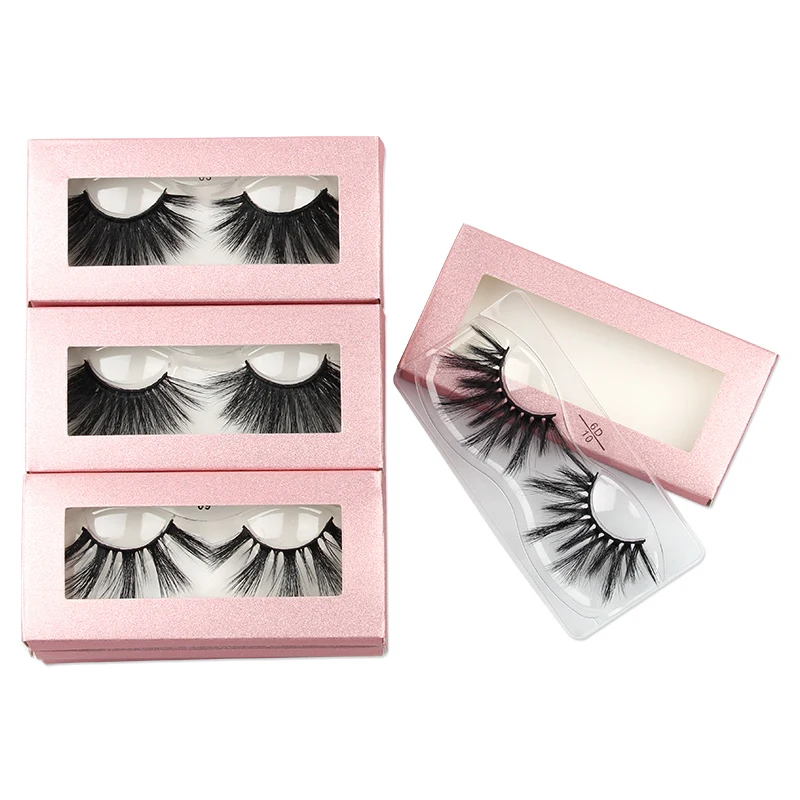 

30% off on sale FM6D full strip lashes popular soft waterproof fluffy faux vegan mink eyelash with free pink exquisite box, Black