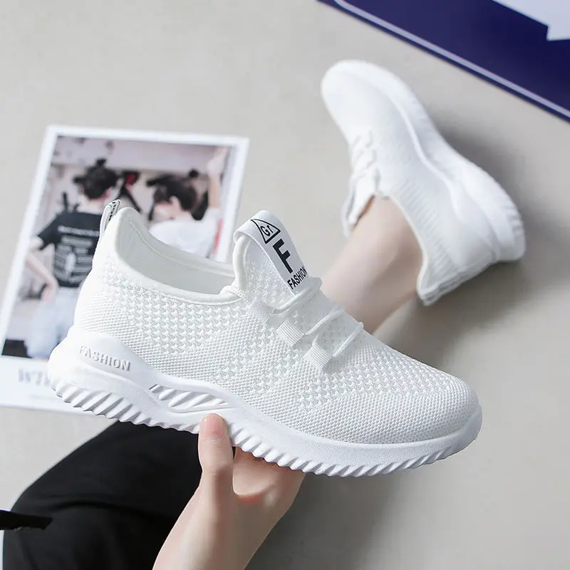 

Cheap Women Fashion Sneakers Non Slip Ladies Tennis Walking Running Shoes Breathable Mesh Casual Shoes for Women, 3 colors