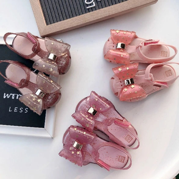

Summer new children's sandals girl baby hollowed-out bow princess soft soles children's shoes anti-slip beach fragrance