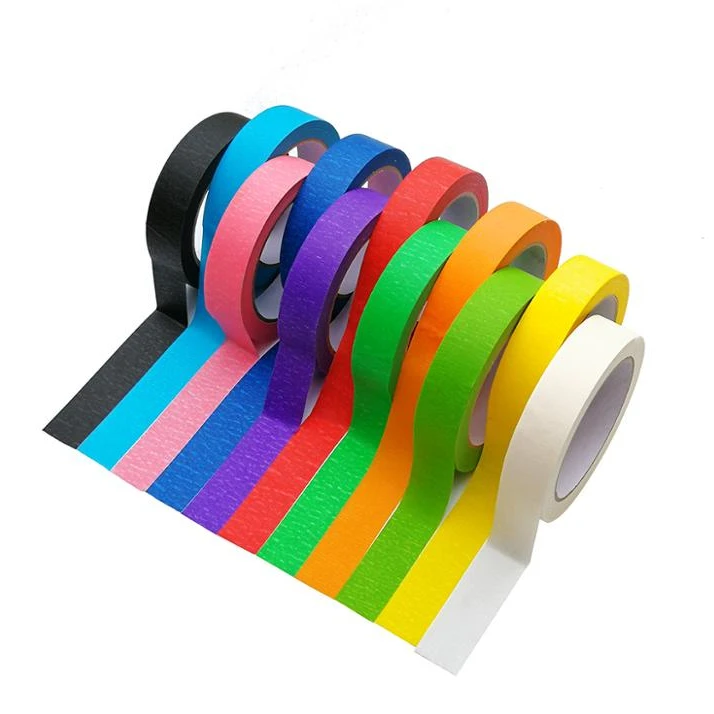 

2inch x 60yards Red Yellow Green Blue Colored Painters Masking Tape For Clean Release Trim Edge Finishing