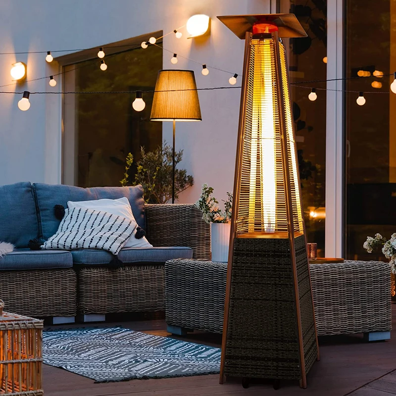 

Outdoor Garden Stainless Steel Floor Standing Gas Heaters Industrial Pyramid Balcony Electric Patio Heater, Silver black/matte black/stainless color