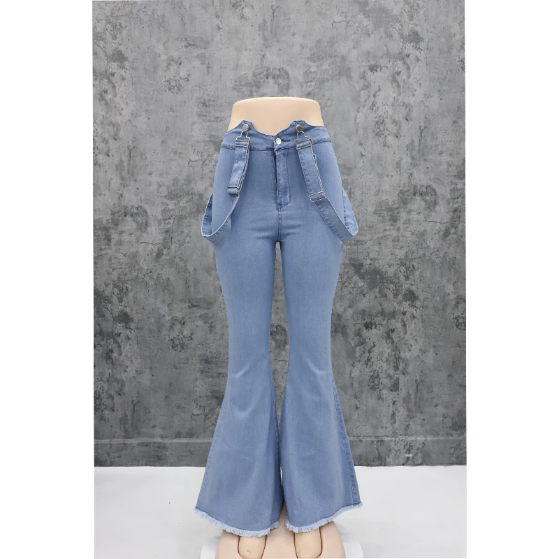 
2020 Top selling flare pants wide leg pants high waist bell bottom jeans for women with high popularity 